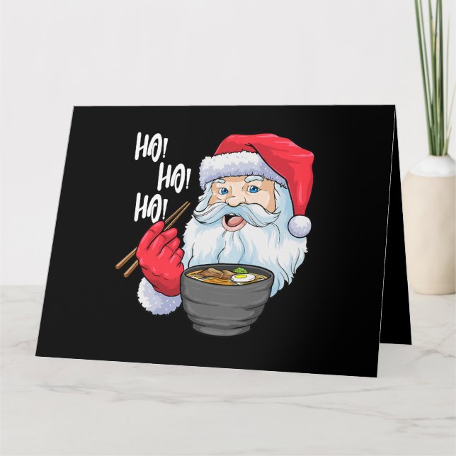 Santa Ramen Noodles Funny Christmas Japanischer No Karte (Vorderseite)