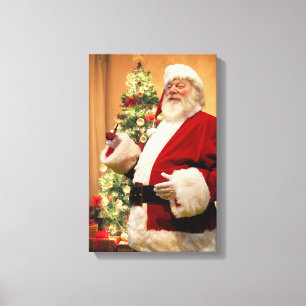 Santa rauchende Pfeife Canvas drucken Leinwanddruck