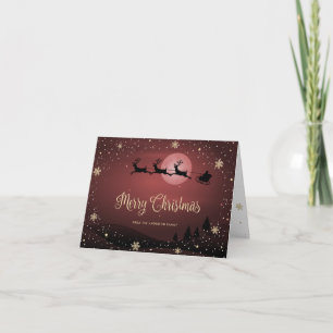 Santa Red Snowy Foto Frohe Weihnachtskarte Feiertagskarte