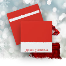 Santa Red & White Square Umschlag