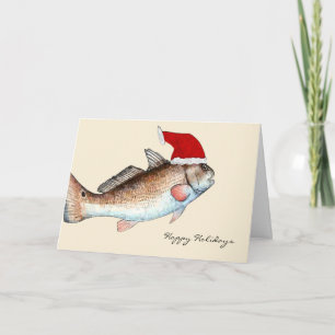 Santa Redfish Feiertagskarte