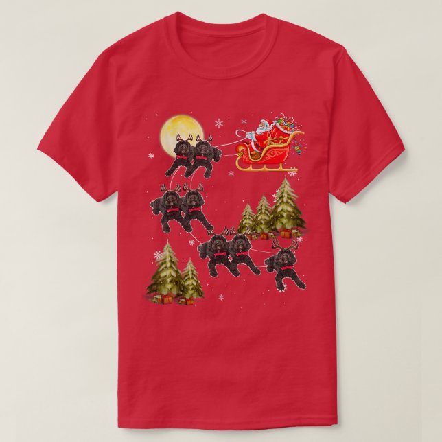 Santa Reindeer Australian Labradoodle Christmas Li T-Shirt (Design vorne)