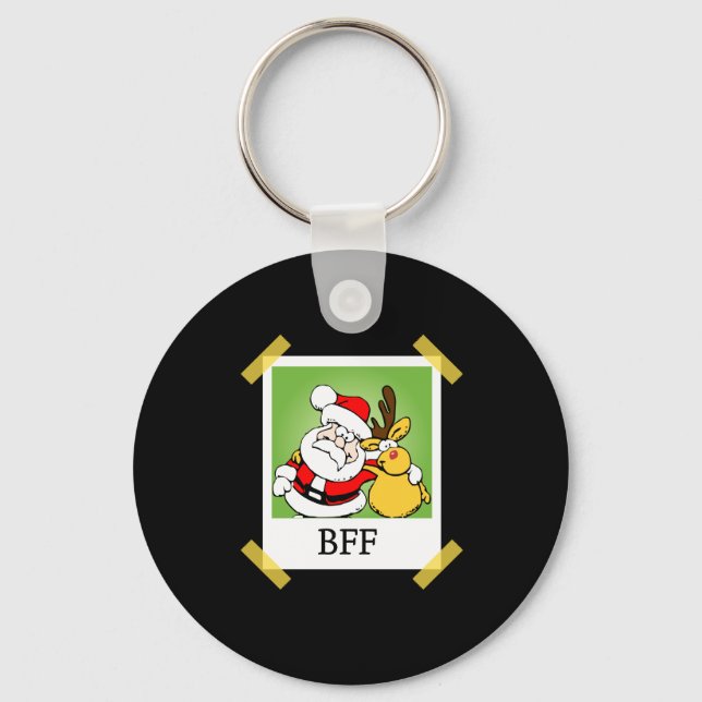 Santa & Reindeer Beste Freundin Schlüsselanhänger (Vorderseite)
