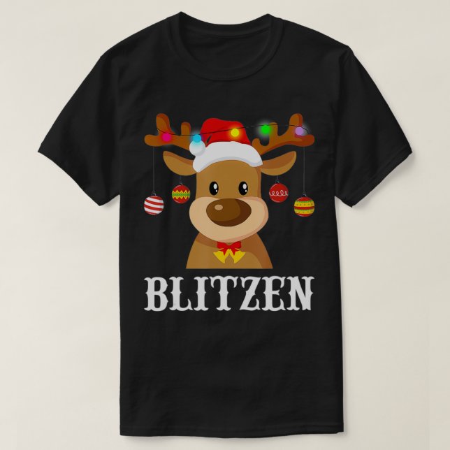 Santa Reindeer Blitzen Xmas Gruppenkostüm T-Shirt (Design vorne)
