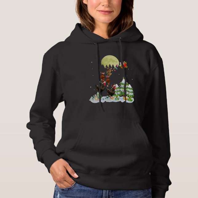 Santa Reindeer Chicken Ugly Sweater Farmer Christm Hoodie (Vorderseite)
