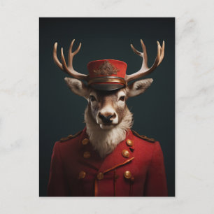Santa Reindeer Feiertagspostkarte