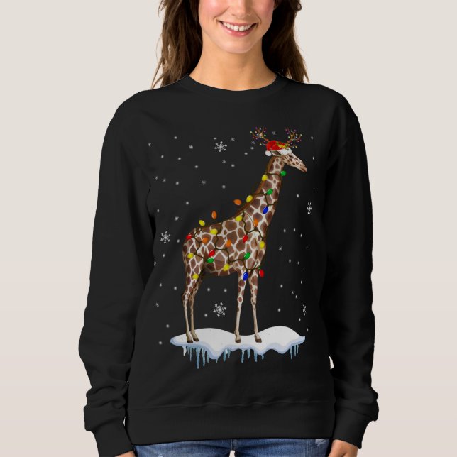 Santa Reindeer Giraffe Xmas Light Santa Reindeer G Sweatshirt (Vorderseite)