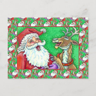 SANTA & REINDEER KNOCK KNOCK JOKES Funny Feiertagspostkarte