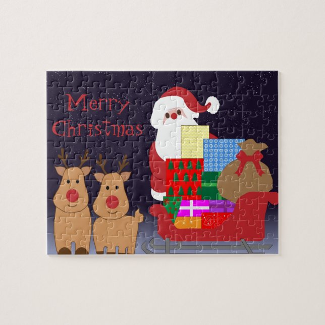 Santa & Reindeer Puzzle (Horizontal)
