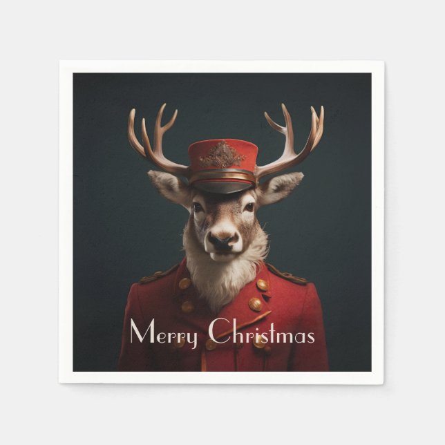 Santa Reindeer Serviette (Vorderseite)