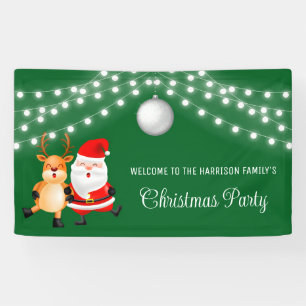 Santa Reindeer String Lights Weihnachtsball Banner
