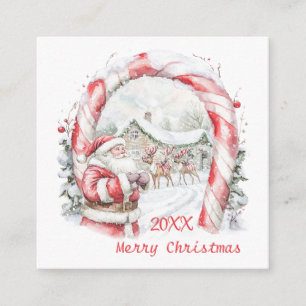 Santa Reindeers Candy Cane Weihnachten Begleitkarte