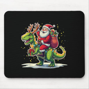Santa-Reit-Dinosaurier-T-Rex-Hirsch-Weihnachtsbele Mousepad