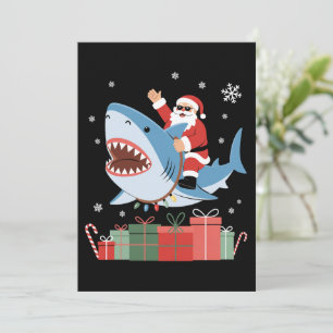 Santa-Reit-Shark-Weihnachts-Pyjama Süßer Ozean  Einladung