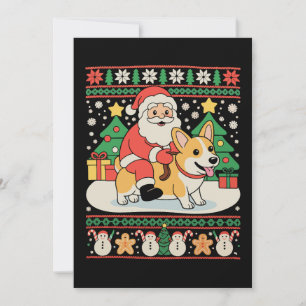 Santa Reitend Corgi Hund Hässliche Weihnachten Xma