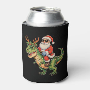 Santa reitet auf Dinosaurier T Rex Weihnachten Ret Dosenkühler