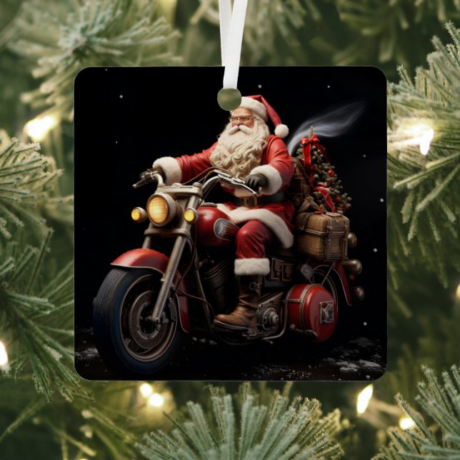 Santa reitet auf einem Harley Weihnachtsschmuck (InSitu)