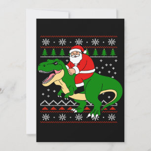 Santa reitet auf T-Rex Weihnachten Dinosaurier häs Einladung