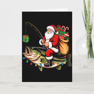 Santa Reitet B Fisch Weihnachten Angeln Lustiger X Karte