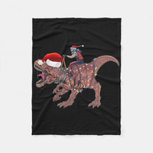 Santa Reitet Dinosaurier T Rex Weihnachten Jungen Fleecedecke