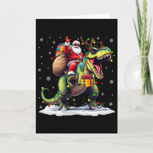 Santa Reitet Dinosaurier T Rex Weihnachten Jungen Karte