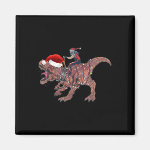 Santa Reitet Dinosaurier T Rex Weihnachten Jungen  Magnet