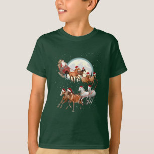 Santa reitet Pferde Pferdeschlitten Reitsport T-Shirt