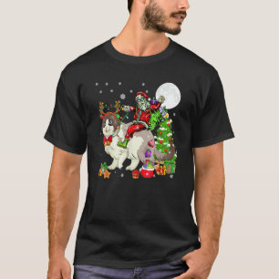 Santa Reitet Rentier Ragdoll Katze Weihnachtsbaum T-Shirt