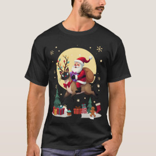 Santa Reitet Rentier Siamese Katze Weihnachtsbaum  T-Shirt