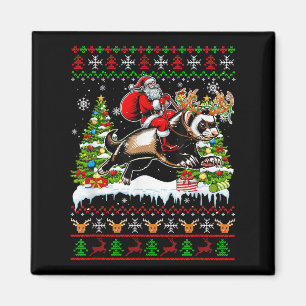 Santa Reittier Frettchen Weihnachten Kinder Famili Magnet