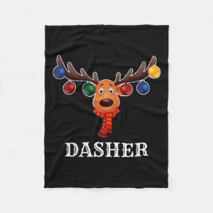 Santa-Rentier-Dasher-Weihnachtsgruppenkostüm Fleecedecke