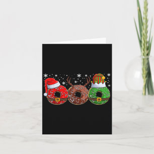 Santa-Rentier-Elfen-Donut-Weihnachten-Frauen Karte