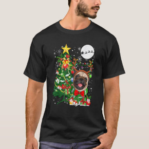 Santa-Rentier-Mops-Baumlichter-Hundebesitzer 1 T-Shirt