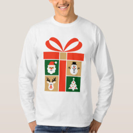 Santa, Rentier, Schneemann und Baum Kunst T-Shirt