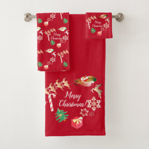 Santa Rentier    WeihnachtenBadetuch Set