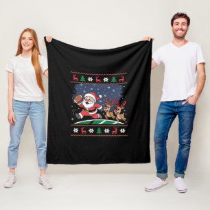 Santa-Rentiere spielen American Football hässliche Fleecedecke