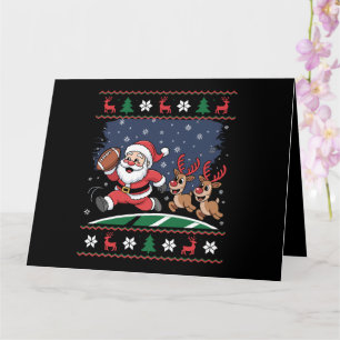 Santa-Rentiere spielen American Football hässliche Karte
