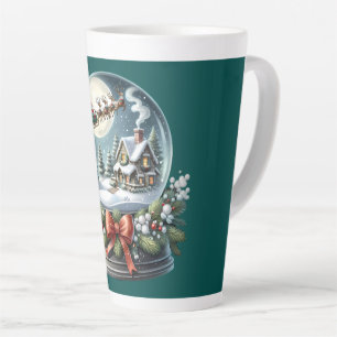 Santa Rentierschaukel im Schneekugel-Wunderland Milchtasse