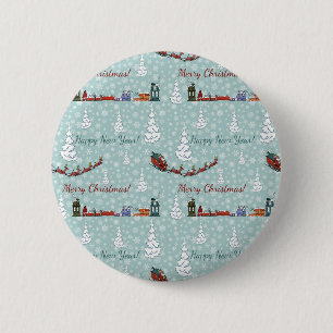 Santa-Rentierteam Button