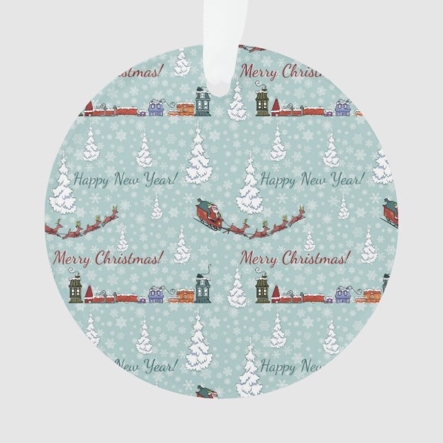 Santa-Rentierteam Ornament (Vorderseite)