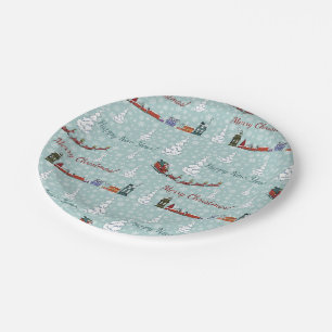 Santa-Rentierteam Pappteller