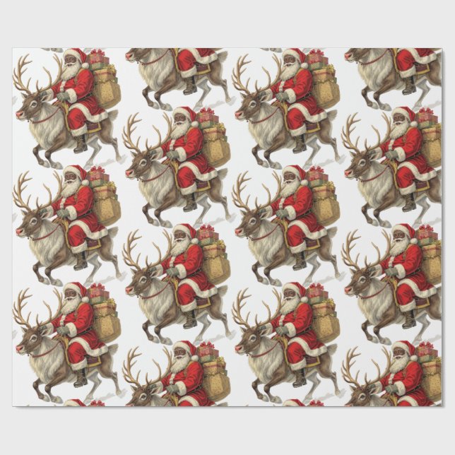 Santa Return Address Label  Geschenkpapier (Flach)