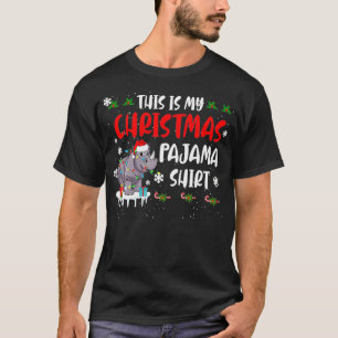 Santa Rhino Das ist mein Weihnachts Pajama Xmas Li T-Shirt