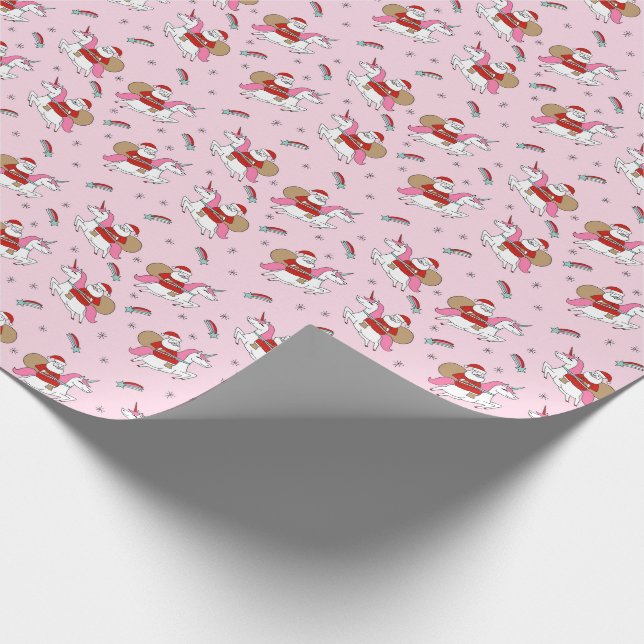 Santa Ria niedliches Rosa Geschenkpapier (Ecke)