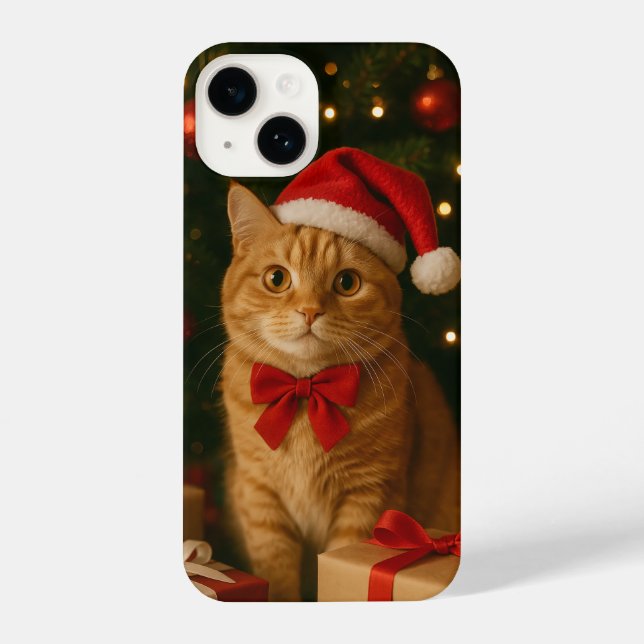 Santa Ribbon Cat iPhone 14 Case iPhone 14 Hülle (Rückseite)