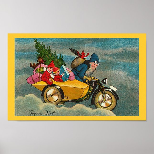 Santa Ride Motorrad - Poster (Vorne)
