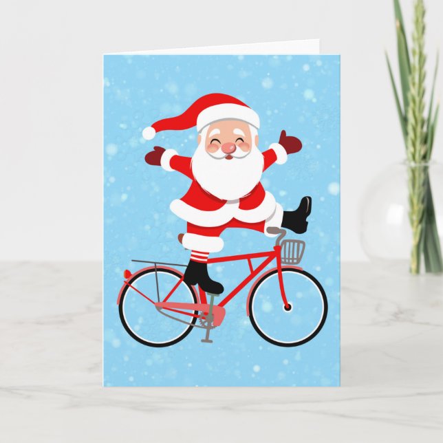 Santa rides a Bicycle Karte (Vorderseite)