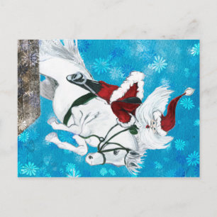 Santa Rides a Horse - Carte postale