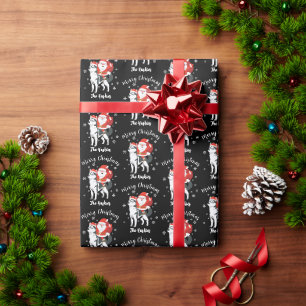 Santa Riding a Husky Dog Frohe Weihnachten Geschenkpapier