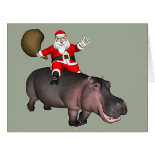 Santa Riding auf Hippo